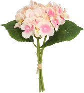 Gerimport Kunstbloemen Hortensia 35 Cm Roze/wit/groen