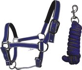 S2g Halsterset Premium Full Nylon/leer Blauw 2-delig