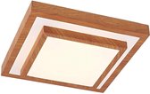 Lindby - LED plafondlamp - 1licht - ijzer, aluminium, kunststof - H: 10 cm - licht hout, wit - Inclusief lichtbron