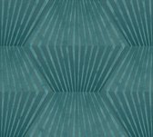 AS Creation Titanium 3 - Art Deco behang - Metallic lijnenpatroon - groen - 1005 x 53 cm