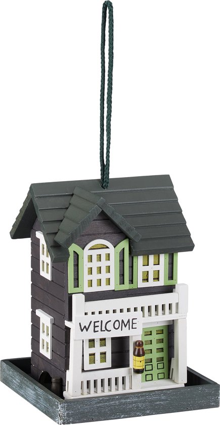 Relaxdays hangend vogelvoederhuisje, hout, HBD: 23,5 x 18 x 18 cm, voedersilo, tuinvogels, voederstation, meerkleurig Relaxdays hangend vogelvoederhuisje, hout, HBD: 23,5 x 18 x 18 cm, voedersilo, tuinvogels, voederstation, meerkleurig