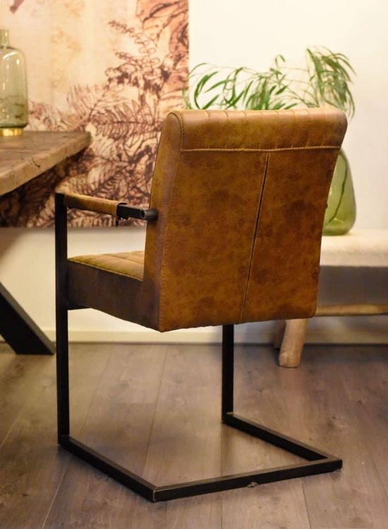 HUUS Stoel België met armleuning - Topkwaliteit stoel - Zitting is gemaakt  van Leer -... | bol.com