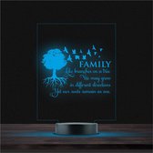 Led Lamp Met Gravering - RGB 7 Kleuren - Family