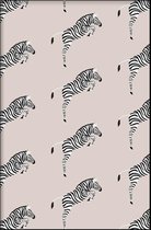 Walljar - Zebra Pattern - Dieren poster met lijst