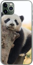 Geschikt voor iPhone 11 Pro Max hoesje - Panda - Boom - Licht - Siliconen Telefoonhoesje