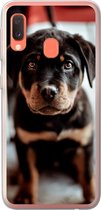 Geschikt voor Samsung Galaxy A20e hoesje - Jong - Hond - Camera - Siliconen Telefoonhoesje