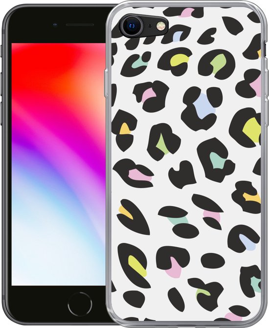 Coque iPhone 7 - Imprimé Panthère - Couleurs - Zwart - Siliconen - Sinterklaas - Noël - Cadeaux - Cadeaux chaussures