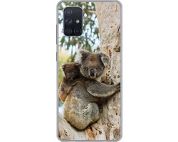 Telefoonhoesje Geschikt voor Samsung Galaxy A51 5G hoesje - Koala's - Kind - Boom - Kinderen - Jongetje - Meiden - Siliconen Telefoonhoesje Telefoonhoesje