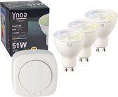 Ynoa smart home - Startpakket - Zigbee gateway + 3 x GU10 smart spot CCT - Diverse wittinten instelbaar
