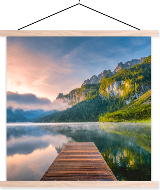 Affiche scolaire - Lever de soleil impressionnant dans les montagnes d'Autriche - 120x120 cm - Lattes vierges