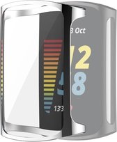 By Qubix - Geschikt voor Fitbit Charge 5 - Fitbit Charge 6 siliconen case (volledig beschermd) - Zilver