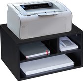 Relaxdays Printerkastje bureau - printerstandaard zwart - printertafel - printermeubel