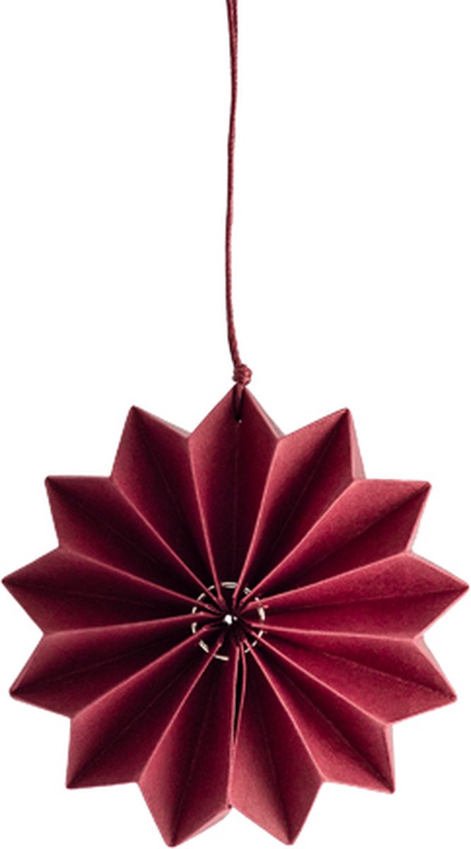 Storefactory kersthanger ster rood - KerstaccessoiresKerstornamenten - papier - 10 centimeter x 5 centimeter x 10 centimeter