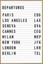 JUNIQE - Poster met kunststof lijst Departure Paris -40x60 /Wit &