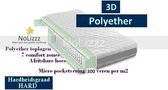 1-Persoons Matras - POCKET Polyether SG30 7 ZONE 23 CM - 3D   - Stevig ligcomfort - 70x200/23