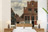 Behang - Fotobehang Het straatje - Johannes Vermeer - Breedte 195 cm x hoogte 240 cm