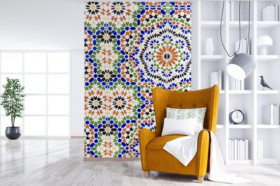 Papier peint - Papier peint photo peint Un détail de mosaïque avec de nombreuses formes différentes - Largeur 170 cm x hauteur 260 cm