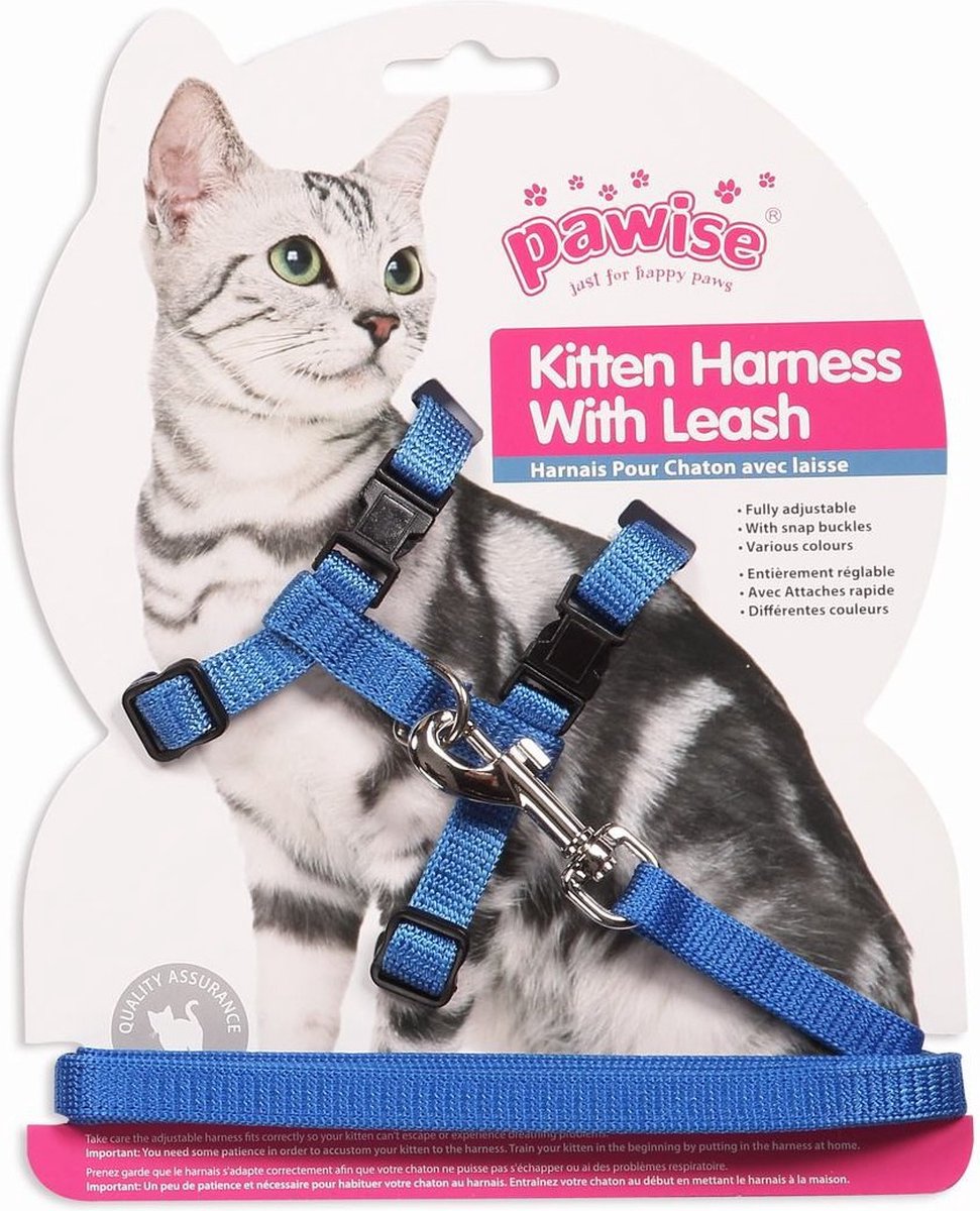 Pawise Harness Leash-Red/Blue S