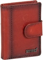 Justified Burned Leather Creditcard Holder Coinpocket + Box Red