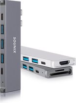 Sounix 8 in 1 USB C Hub voor Apple Macbook Pro & Air - USB C - Thunderbolt 3 - USB 3.0 - Micro SD