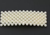 Langwerpige parel speld Creme/zilver