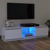 Tv-meubel met LED-verlichting 120x30x35,5 cm hoogglans wit