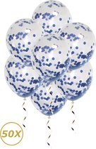 Blauwe Helium Ballonnen Confetti Gender Reveal Geboorte Feest Versiering Ballon Blauw Papier Decoratie - 50 Stuks