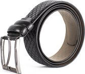 Heren Riem Leer 3.5cm / Buffelleren Broekriem Heren Zwart / Afmeting met gesp 140cm