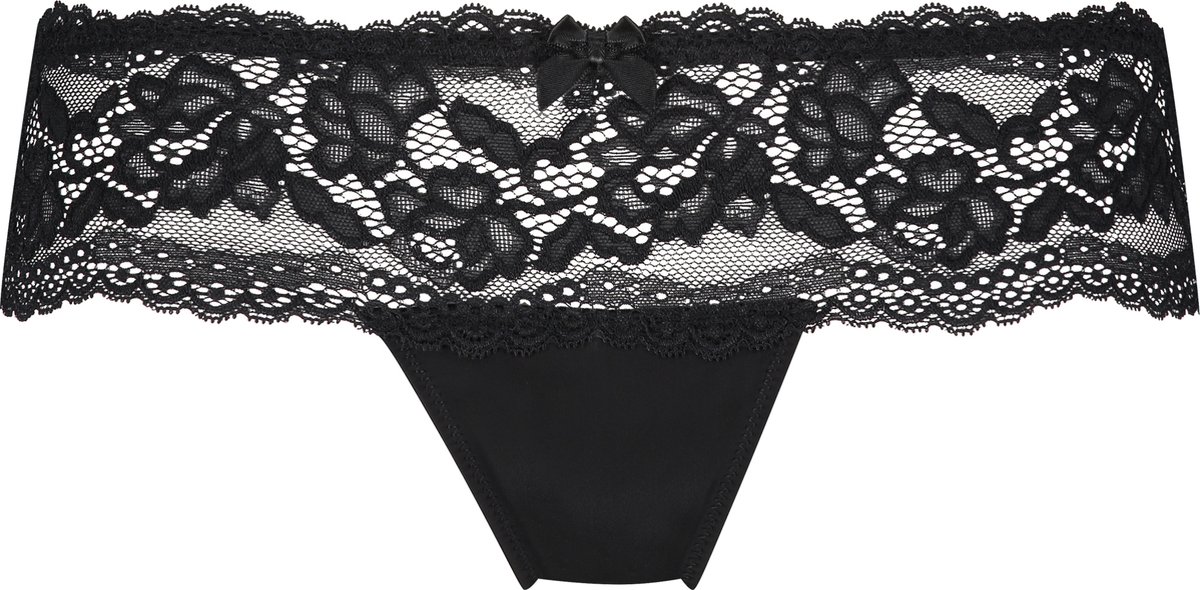 Hunkemöller Dames Lingerie Boxerstring Florence - Zwart - maat 2XL