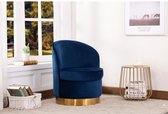 Fauteuil SANELA van fluweel - Nachtblauw L 62 cm x H 76 cm x D 63 cm