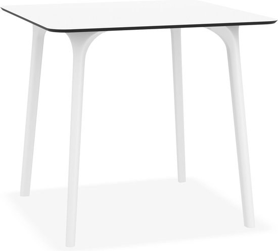 Alterego Vierkante terrastafel 'LAGOON' wit voor binnen / buiten - 80x80xcm