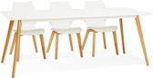 Alterego Witte design eettafel 'MADY' in Scandinavische stijl - 200x90 cm