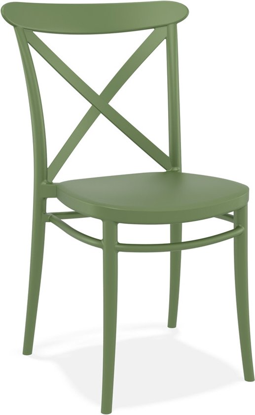 Alterego Retro chaise empilable 'JACOB' en plastique vert