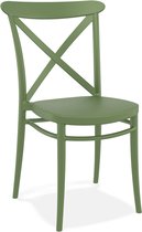 Alterego Retro stapelbare stoel 'JACOB' van groene kunststof