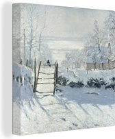 Canvas Schilderij De ekster - Claude Monet - 50x50 cm - Wanddecoratie