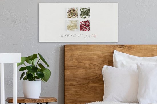 Toile Peinture Hiver - Échelles - Noël - 40x20 cm - Décoration murale