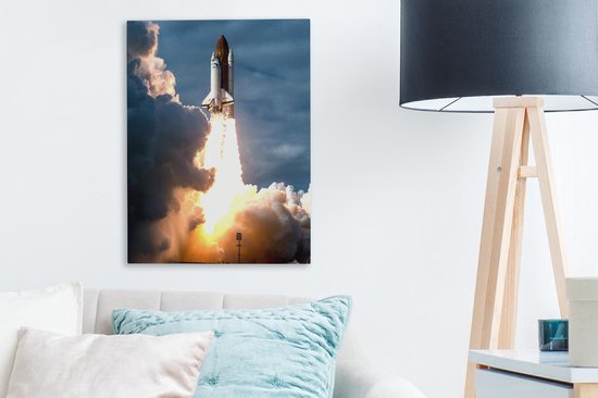 Toile Peinture Shuttle Spatiale - NASA - Amérique - 30x40 cm - Décoration murale