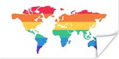 Wereldkaarten - Wereldkaart - Pride - Regenboog - 160x80 cm