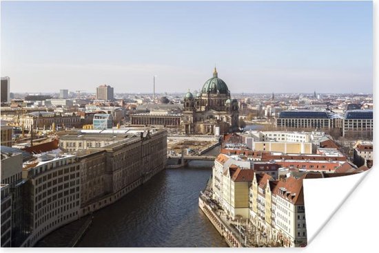 Berlijns stadsbeeld met kathedraal Poster 90x60 cm - Foto print op Poster (wanddecoratie)