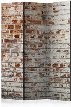 Vouwscherm - Stenen muur 135x172cm , gemonteerd geleverd (kamerscherm) dubbelzijdig geprint
