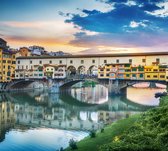 Avondgloed over de Ponte Vecchio in Florence - Fotobehang (in banen) - 250 x 260 cm