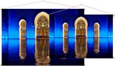 Kleurrijke hoofdpoort van de Grote Moskee in Abu Dhabi - Foto op Textielposter - 90 x 60 cm