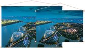 Luchtfoto van de supertrees in de tuinstad van Singapore - Foto op Textielposter - 120 x 80 cm