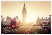 Big Ben en Westminster Bridge bij zonsondergang in Londen - Foto op Akoestisch paneel - 120 x 80 cm