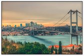 Panoramisch beeld van de Bosporusbrug in Istanbul - Foto op Akoestisch paneel - 90 x 60 cm