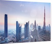 Een mysterieuze skyline van het Dubai City Center - Foto op Plexiglas - 90 x 60 cm