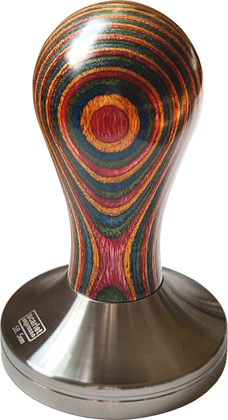 Tamper Per Espresso Classic Colorato Scarlet: Manico In Legno Pregiato, Base 58,5 Mm, Per Baristi E Appassionati - 6