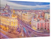 De Calle de Alcala ontmoet de Gran Via in Madrid - Foto op Canvas - 90 x 60 cm