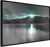 Ingelijste Poster - Aurora aan de Horizon, Zwarte lijst
