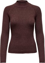 Jacqueline de Yong Trui Jdymagda L/s Rib Pullover Knt 15238267 Bitter Chocolate Dames Maat - S